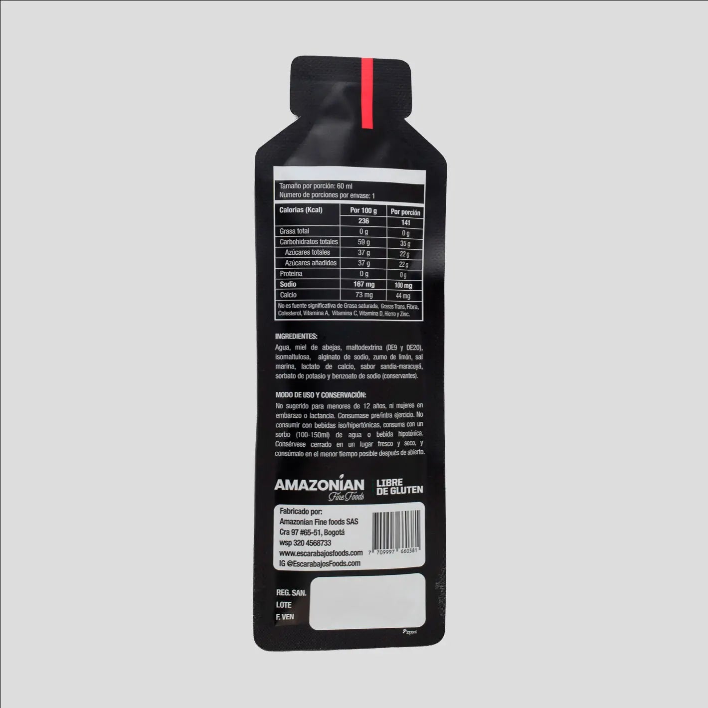 Gel Deportivo Bee Boost Sandía 60g | Miel de Abejas 40g CHO