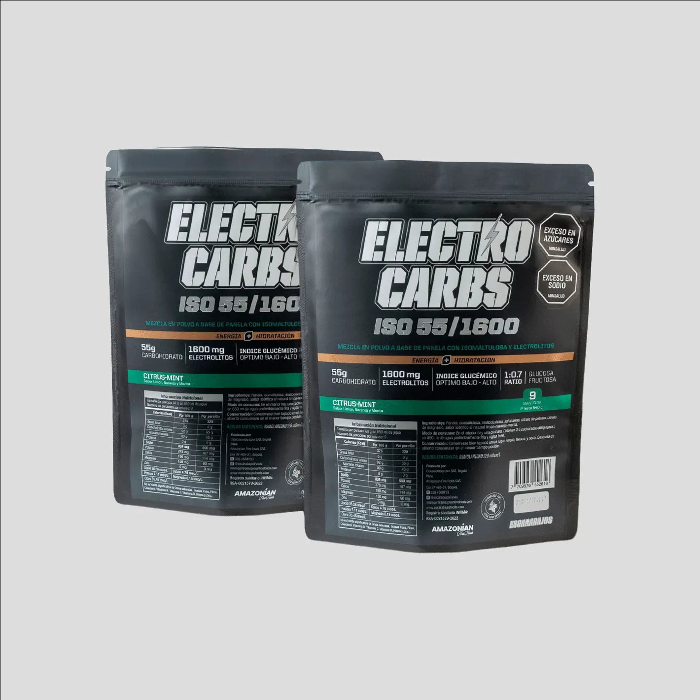 Bebida Isotónica Electro-Carbs ISO 55/1600 540g | Hidratación Deportiva