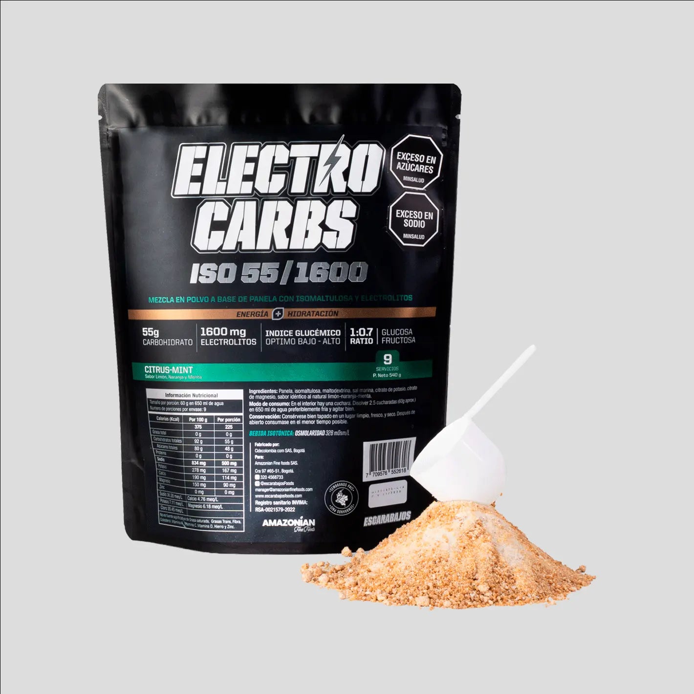 Bebida Isotónica Electro-Carbs ISO 55/1600 540g | Hidratación Deportiva