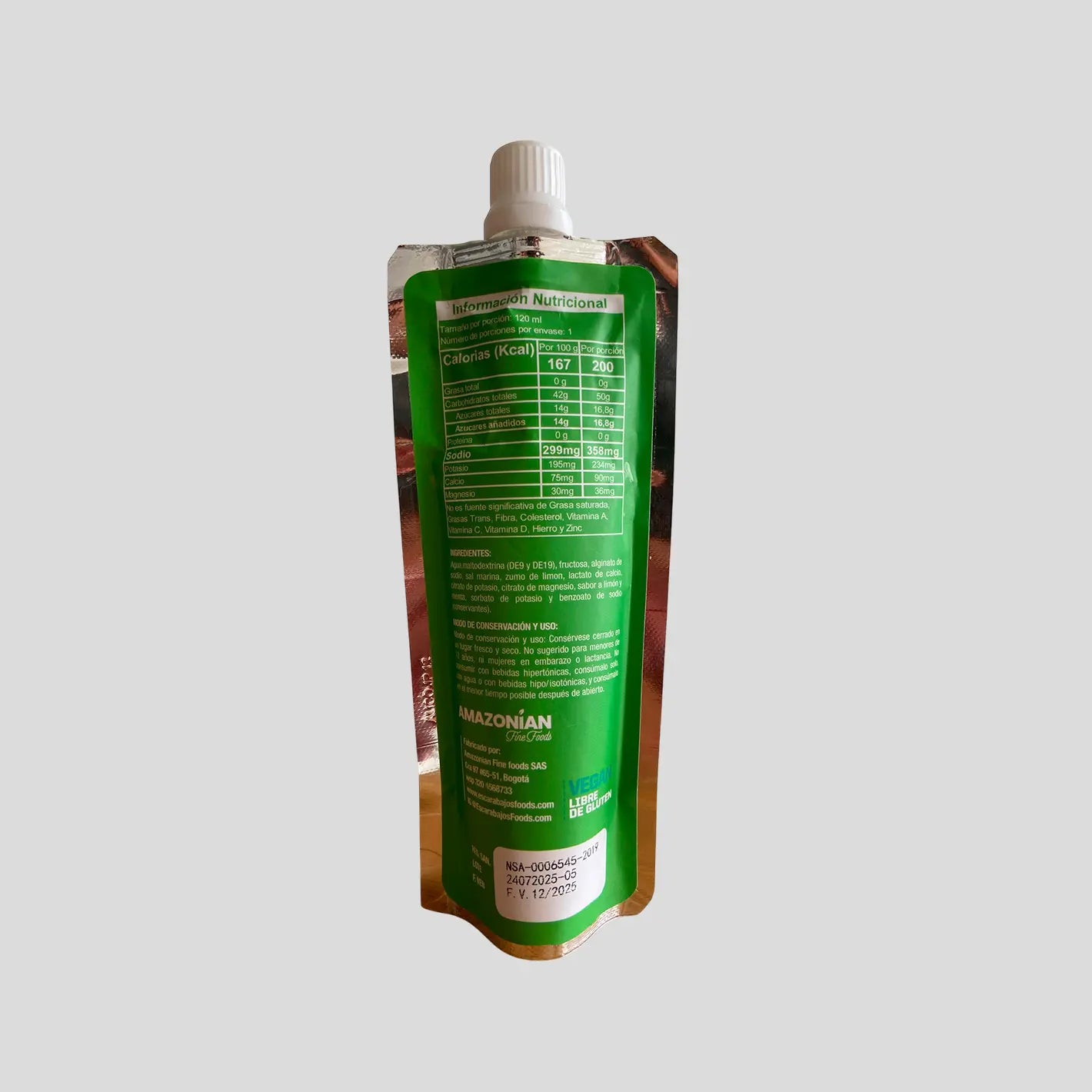 Gel a base de maltodextrina con fructosa y electrolitos sabor limón 25g CHO 120g