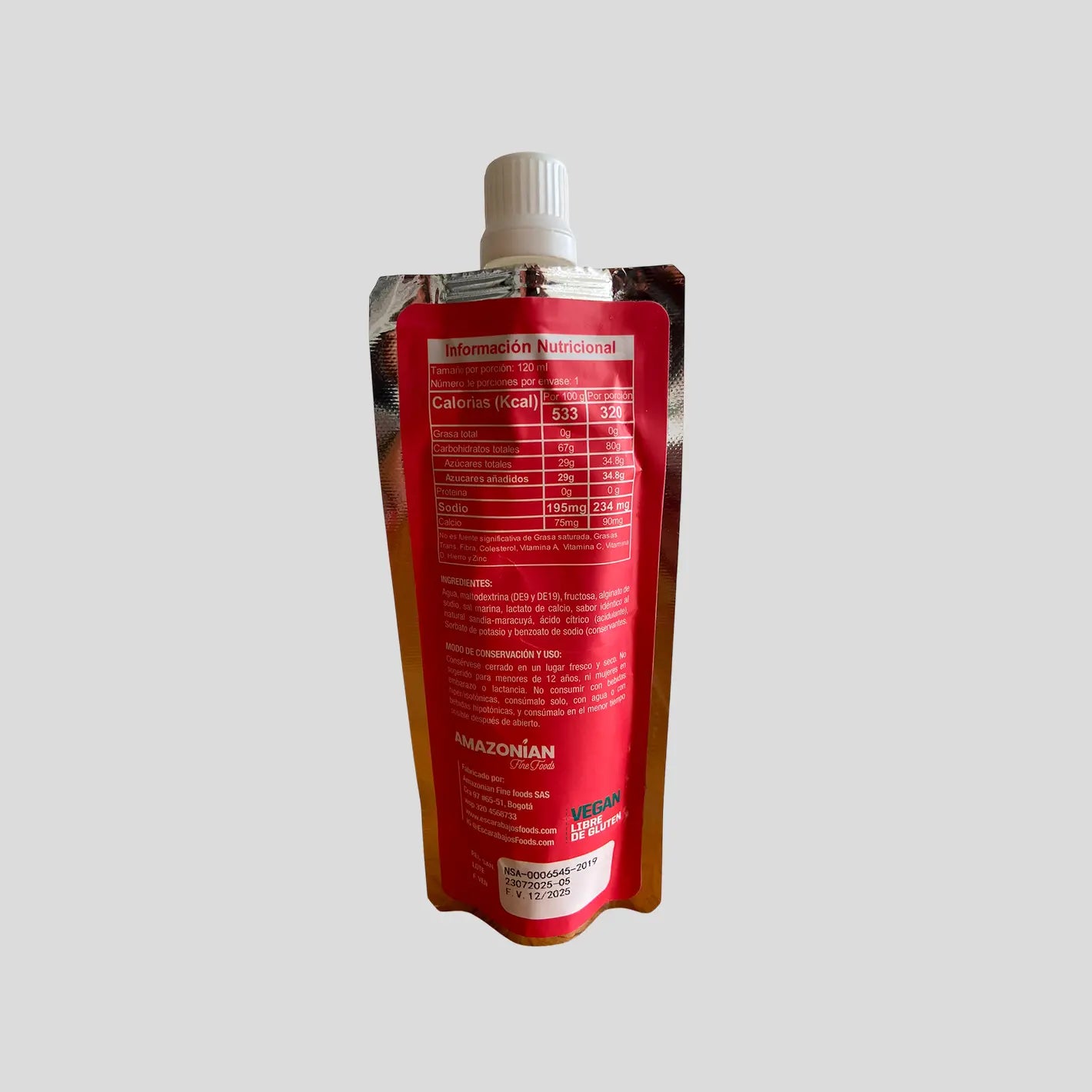 Gel a base de maltodextrina con fructosa sabor sandia CHO 120g