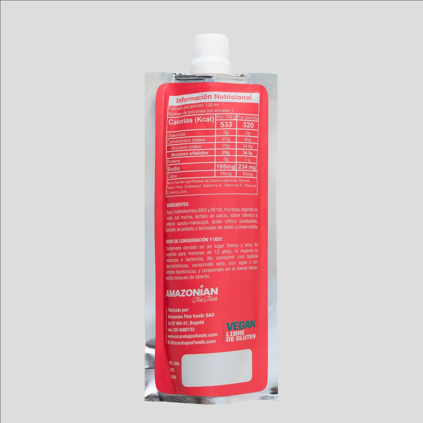 Gel Deportivo Maltodextrina Sandía 120g | 80g CHO Formato Grande