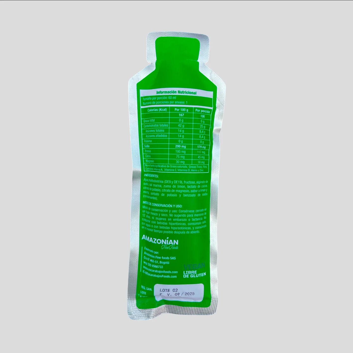 Gel a base de maltodextrina con fructosa y electrolitos sabor limón 25g CHO